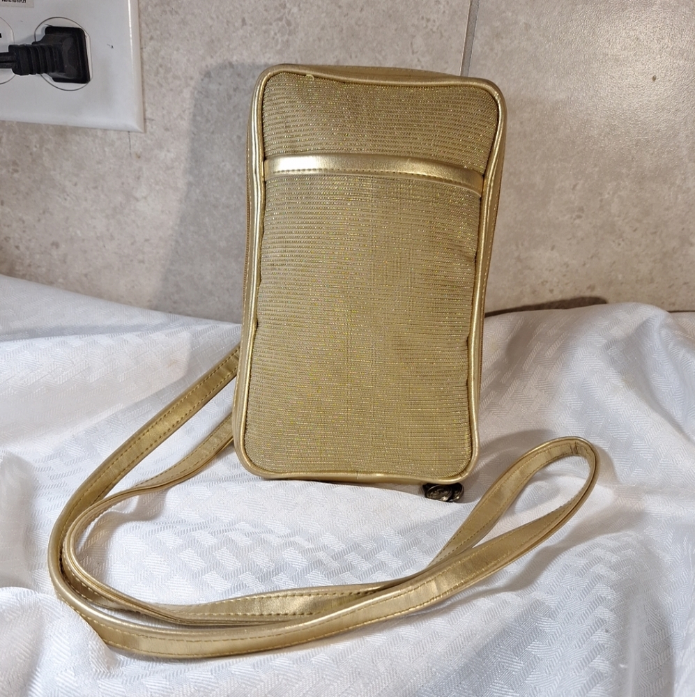 Oscar De La Renta Gold Crossbody Bag